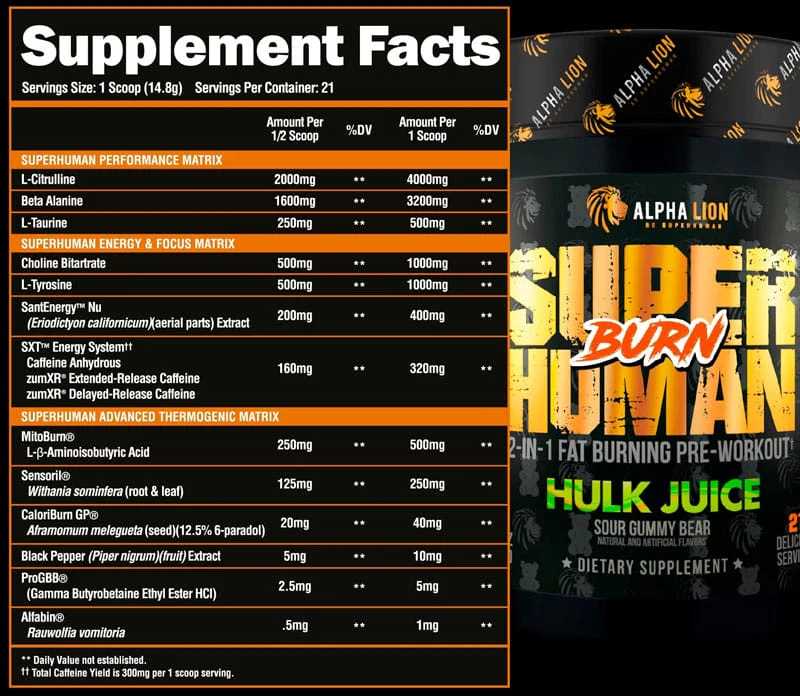 SUPERHUMAN® BURN - 2 in 1 Fat Burning Pre-Workout† FG - Image 4